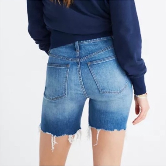 Madewell High-Rise Denim Mid-Length Shorts Size 24 L0367 - Picture 2 of 8